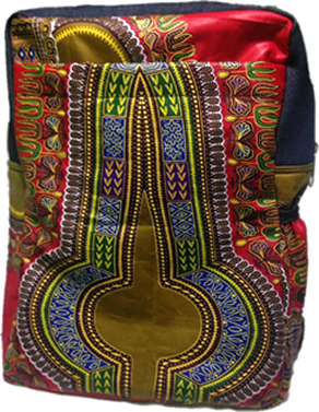 Red Dashiki Denim Laptop Bag