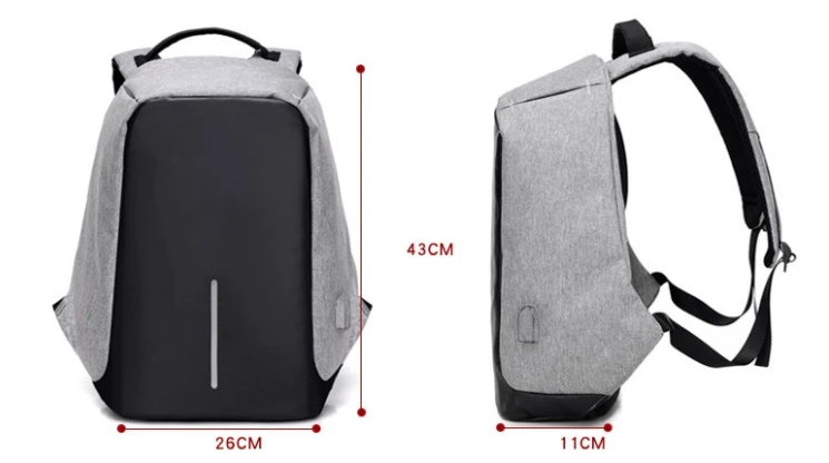 Anti Theft Design Backpacks Grey