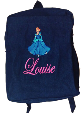  Cinderella denim bag with name print