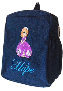  Sophia denim bag with name print