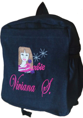  Barbie Denim Bag with name print