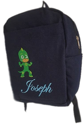 Green Pj mask denim Bag with name print