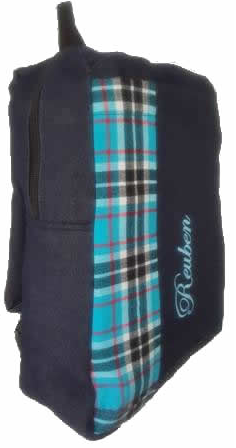  Denim Bag with blue african and name print