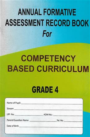  ANNUAL FORMATIVE ASSESSMENT RECORD FOR BOOK CBC GRADE 4