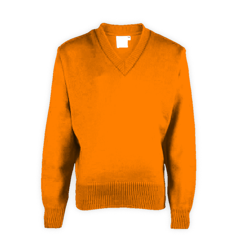  Orange Plain School Sweater