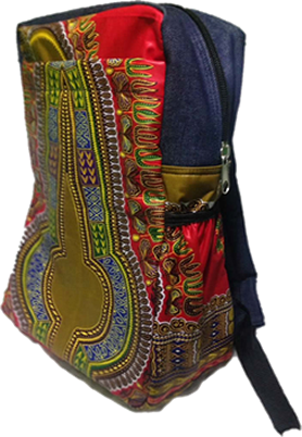 Red Dashiki Denim Laptop Bag