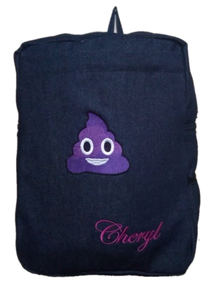  Purple poopy denim school bag