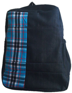  Denim Bag with blue african finishing