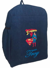 Superman Denim Bag with name print