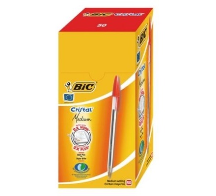  Bic Ball Point Biro Red 50pc box