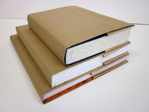 Book covering with brown covers