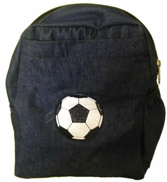  Soccer ball denim bag with name print