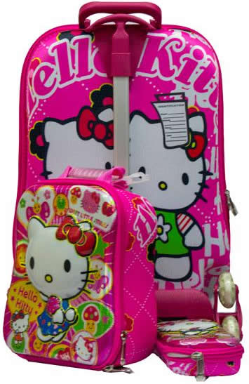 Pink Hello Kitty 3in1 Suitcase Trolley set