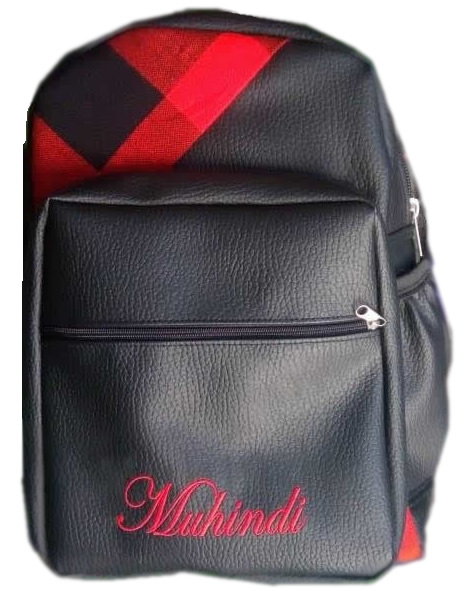 Padded Leather Laptop bag with name print