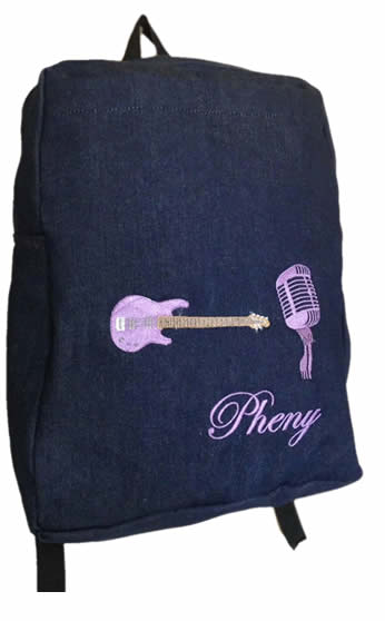  Music Denim bag with name print