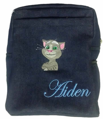  Talking tom Denim bag with name print